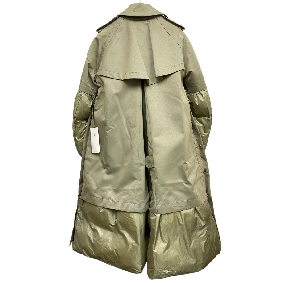 sacai 22AWCOTTON GABARDINE×PADDED COAT中綿コットンギャバドッキングコート 古着・中古-4枚目のアイテム画像