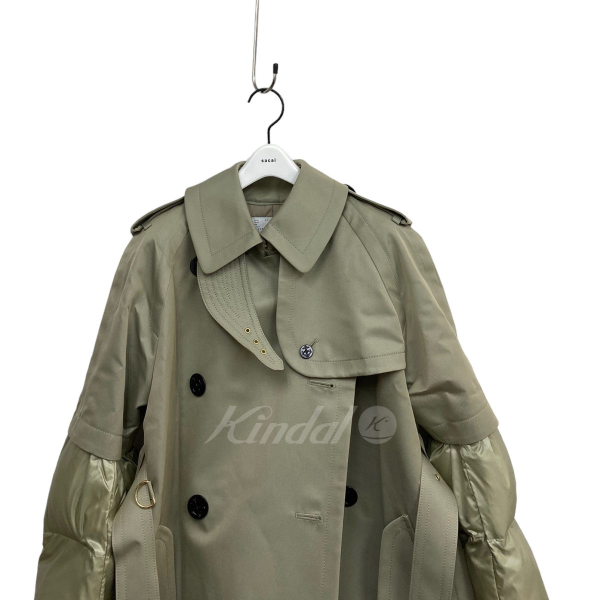 sacai 22AWCOTTON GABARDINE×PADDED COAT中綿コットンギャバドッキングコート 古着・中古-5枚目のアイテム画像