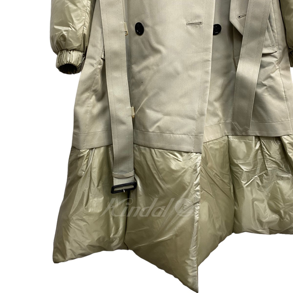 sacai 22AWCOTTON GABARDINE×PADDED COAT中綿コットンギャバドッキングコート 古着・中古-6枚目のアイテム画像