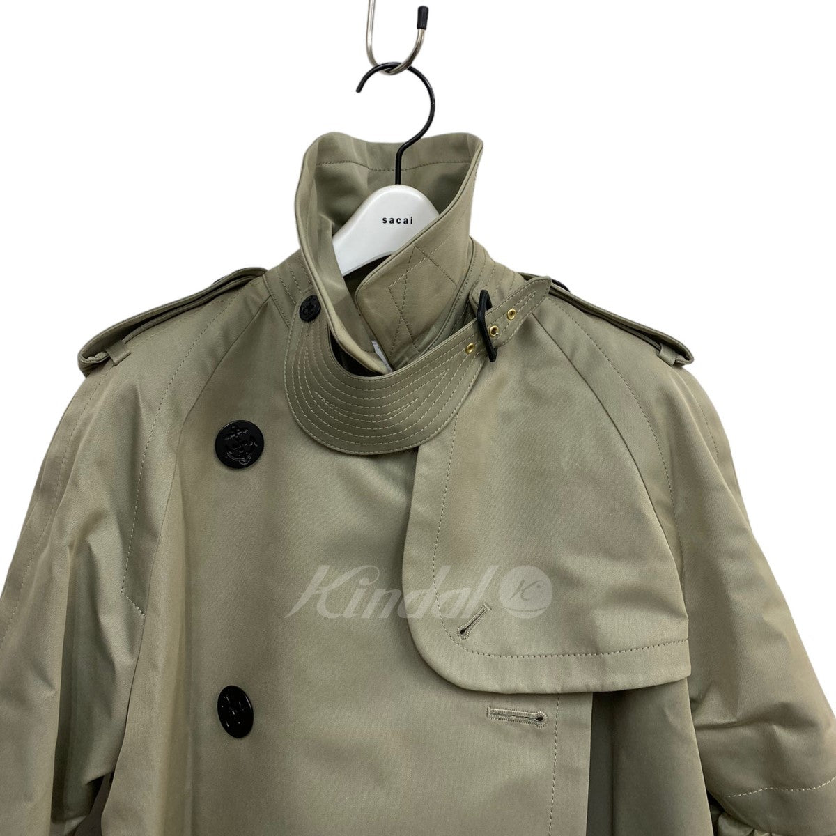 sacai 22AWCOTTON GABARDINE×PADDED COAT中綿コットンギャバドッキングコート 古着・中古-7枚目のアイテム画像