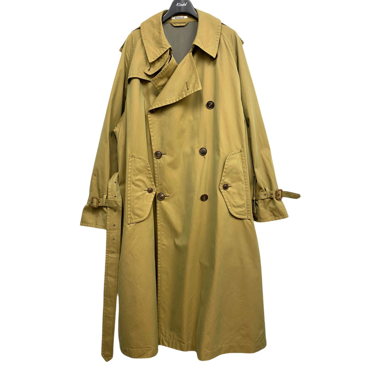 AURALEE(オーラリー) FINX CHAMBRAY BIG TRENCH COATフィンクスコットンビッグトレンチコート カーキ サイズ  15｜【公式】カインドオルオンライン ブランド古着・中古通販【kindal】