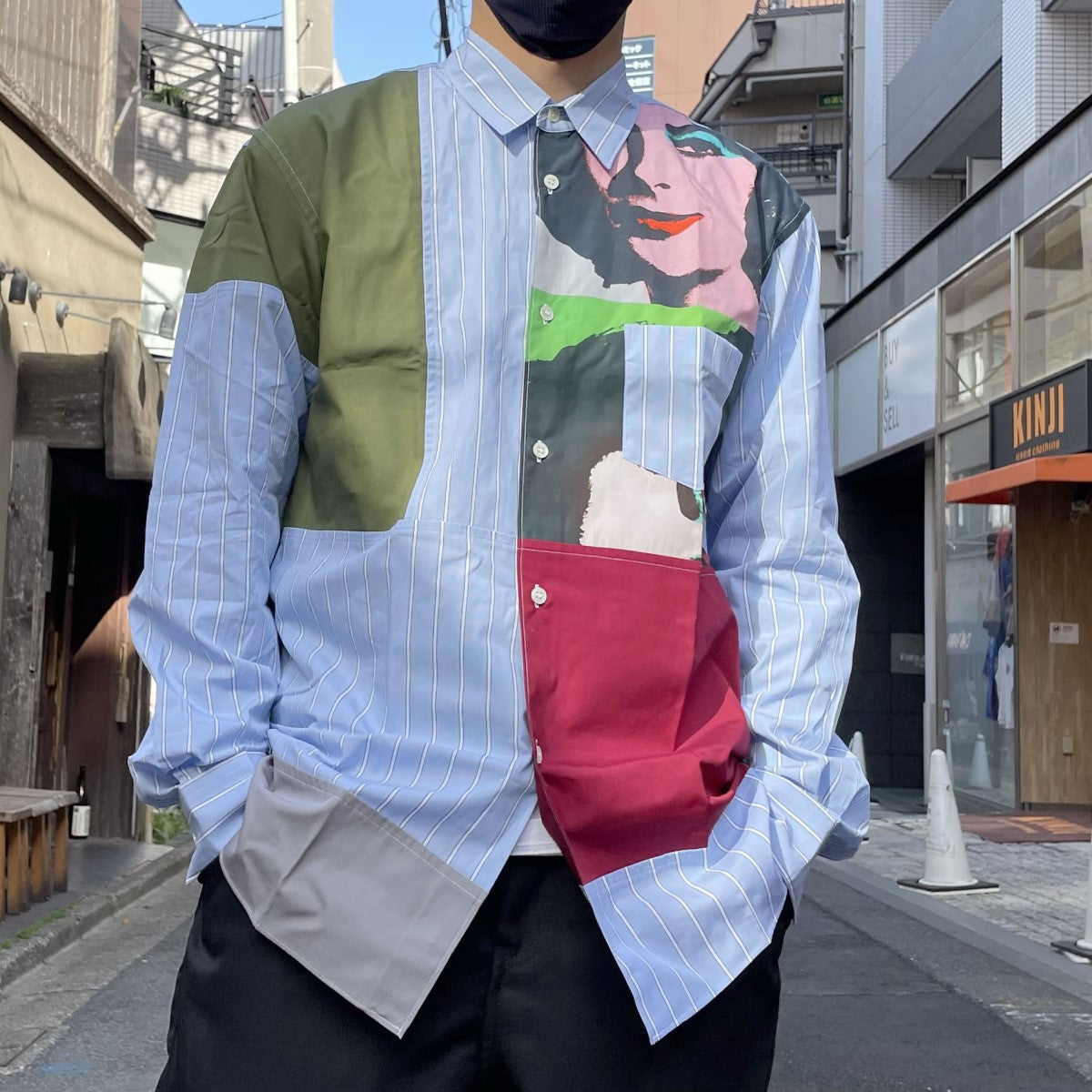 COMME des GARCONS SHIRT×Andy Warhol 24SS FM-B014切替ドッキングフォトシャツ ライトブルー サイズ  M｜【公式】カインドオルオンライン ブランド古着・中古通販【kindal】