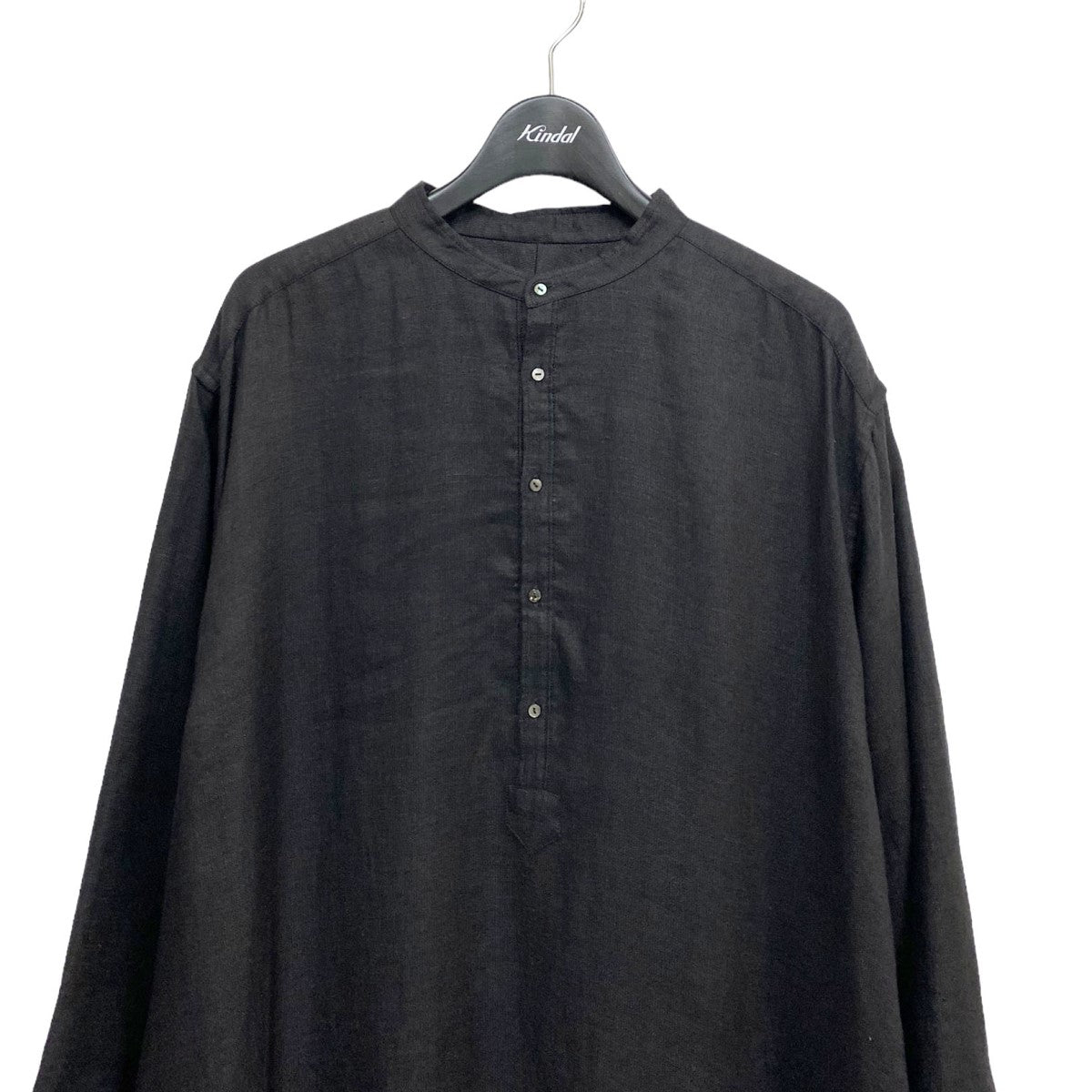 ARTS＆SCIENCE(アーツアンドサイエンス) 21SS Long night shirt Linen hempリネンヘンプロングシャツワンピース  ブラック サイズ 1(オーバーサイズ)｜【公式】カインドオルオンライン ブランド古着・中古通販【kindal】