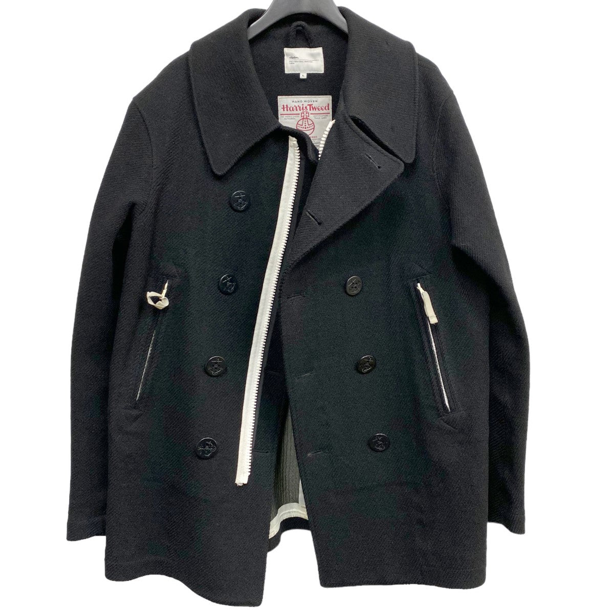 VISVIM(ビズビム ハリスツイード ゴアテックス) 09AW LIEUTENANT COAT GORE-TEXゴアテックス防水ジャケットPコート