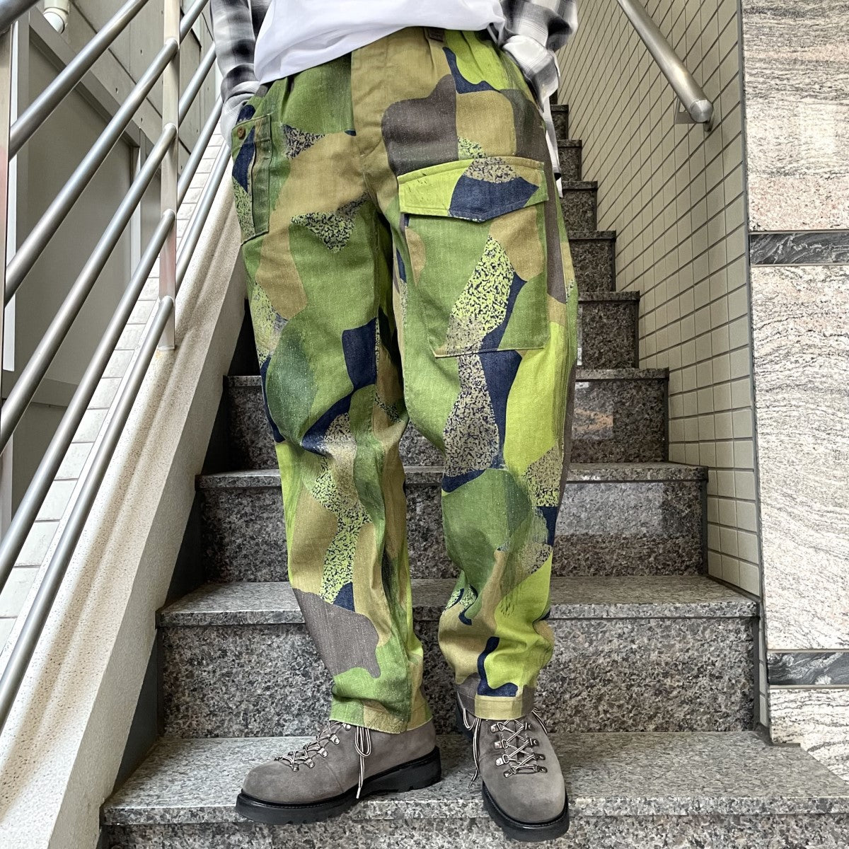 NIGEL CABOURN(ナイジェルケーボン) D．P．M CAMO BRITISH ARMY PANTカモアーミーミリタリーペイントパンツ  Disruptive Pattern Material