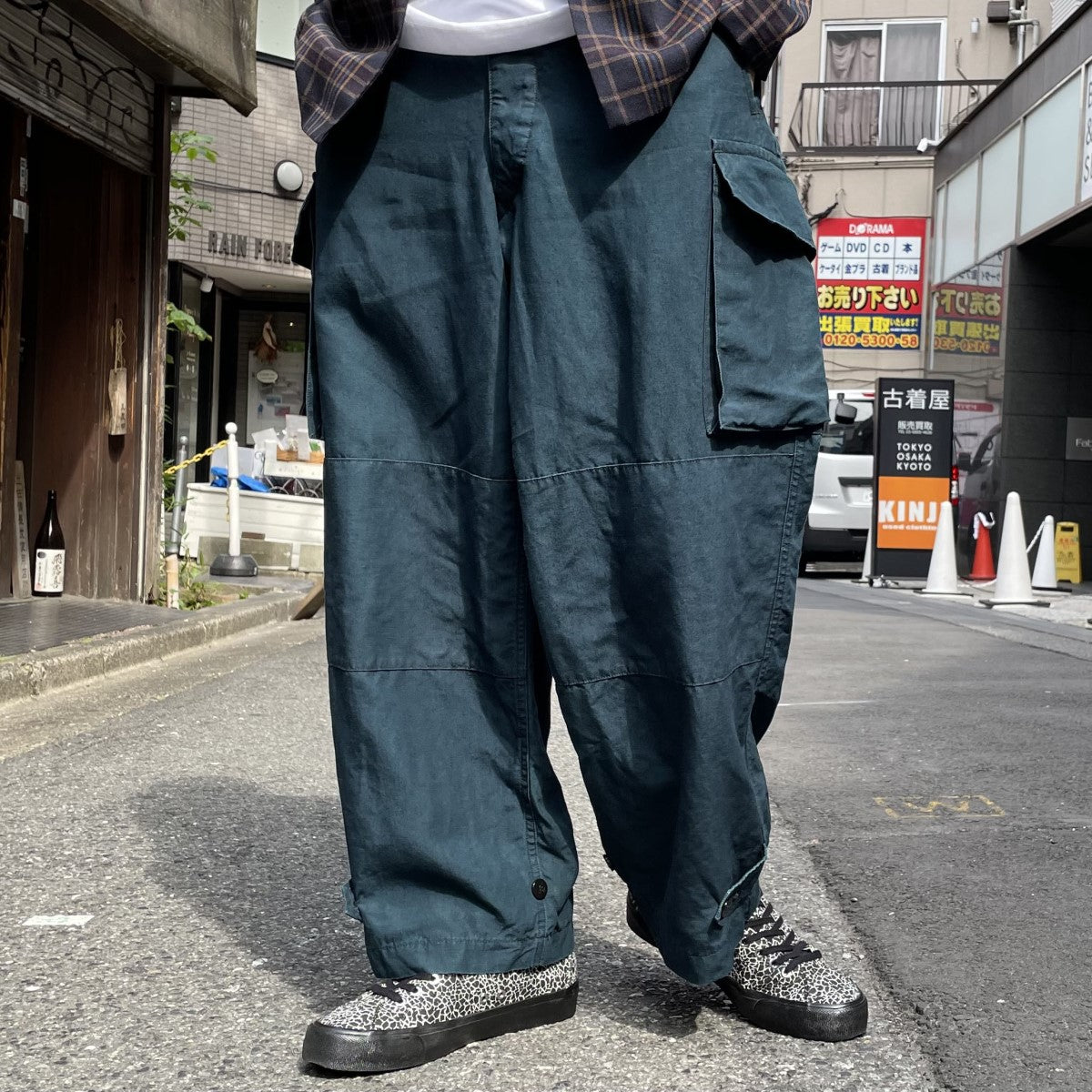 OUTIL(ウティ) 22AWpantalon blesleM47後期染加工リネンワイドカーゴミリタリーパンツサイズ表記無 サイズ表記無  ダークグリーン サイズ 19｜【公式】カインドオルオンライン ブランド古着・中古通販【kindal】