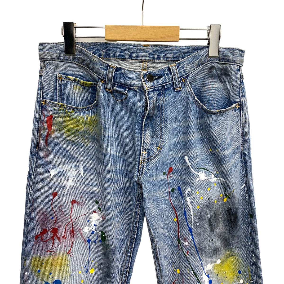 NUMBER (N)INE(ナンバーナイン) 06SSWelcome To The Shadow ガンズ期Paint Denim  Pantsペイントダメージ加工デニムパンツ