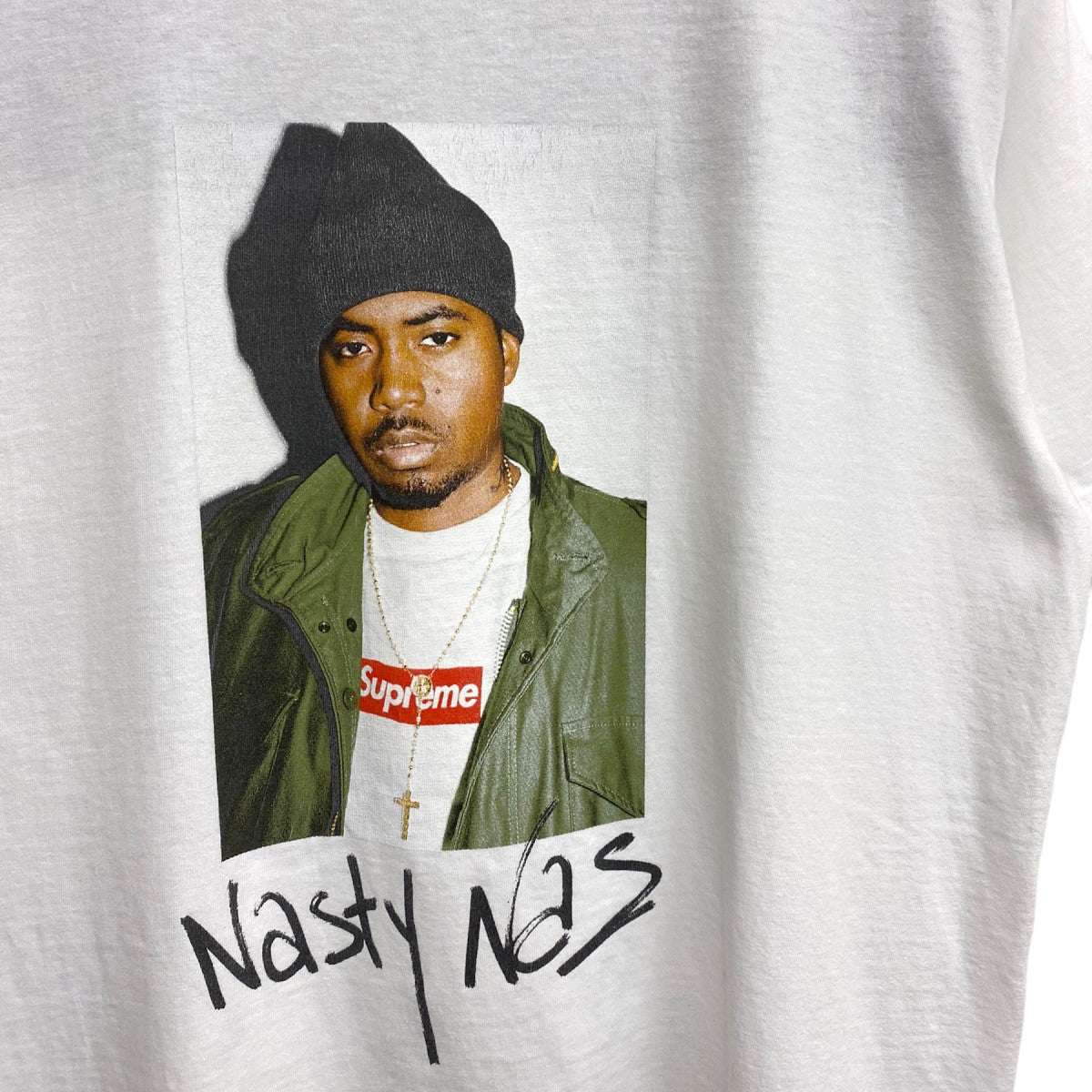Supreme×NAS 17AWNas TeeナズフォトプリントTシャツ ホワイト サイズ M 