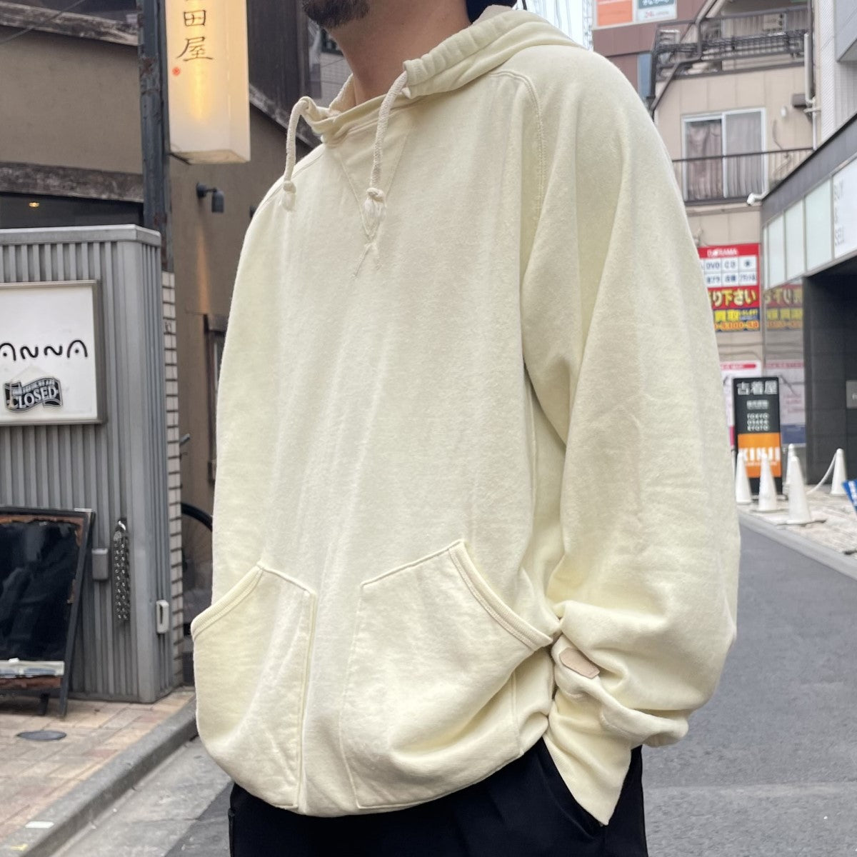 NICENESS 24SSCORGAN／シルクスウェットフーディ 加工スポーツスウェット 古着・中古-2枚目のアイテム画像