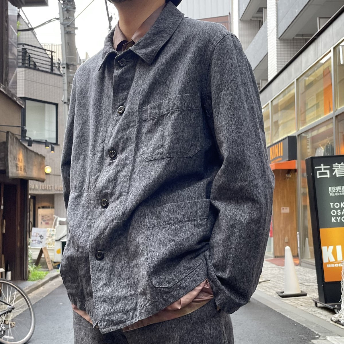 OUTIL(ウティ) 22AWVESTE THIERS French work Jacketフランス軍1930-40's再構築ワークジャケットBlack  Pepper＆Solt グレー サイズ 2｜【公式】カインドオルオンライン ブランド古着・中古通販【kindal】