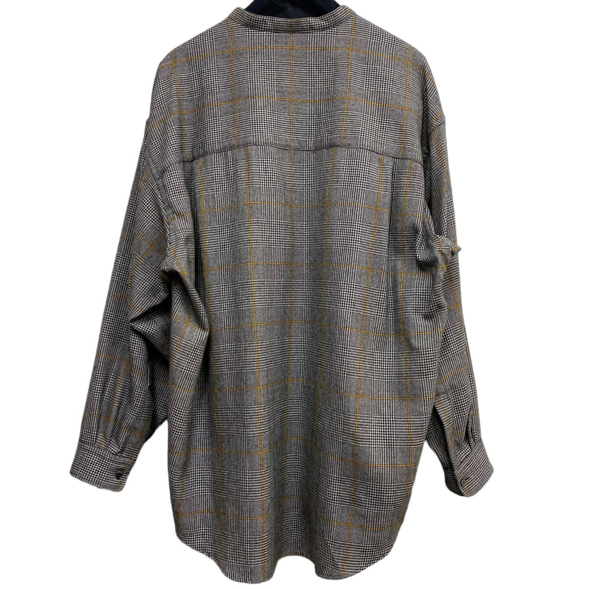 Graphpaper(グラフペーパー) Wool Check Band Collar Big Sleeve  Shirtウールチェックバンドカラーオーバーサイズシャツ