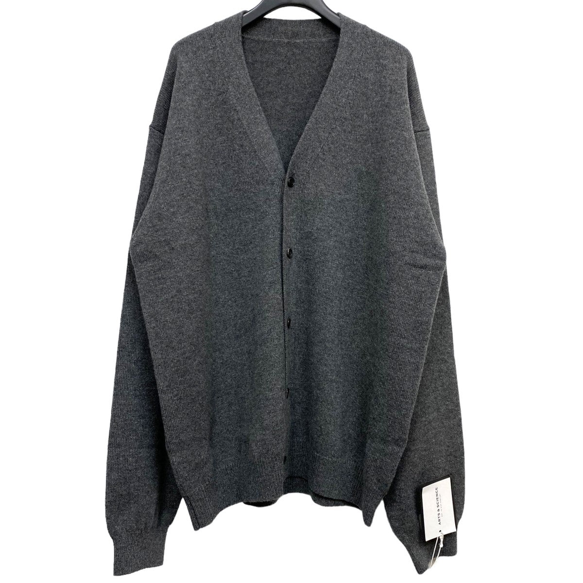 ARTS＆SCIENCE(アーツアンドサイエンス) cashmere V neck simple cardiganカシミヤオーバーサイズ Vネックカーディガン Charcoal topgray サイズ 17｜【公式】カインドオルオンライン ブランド古着・中古通販【kindal】