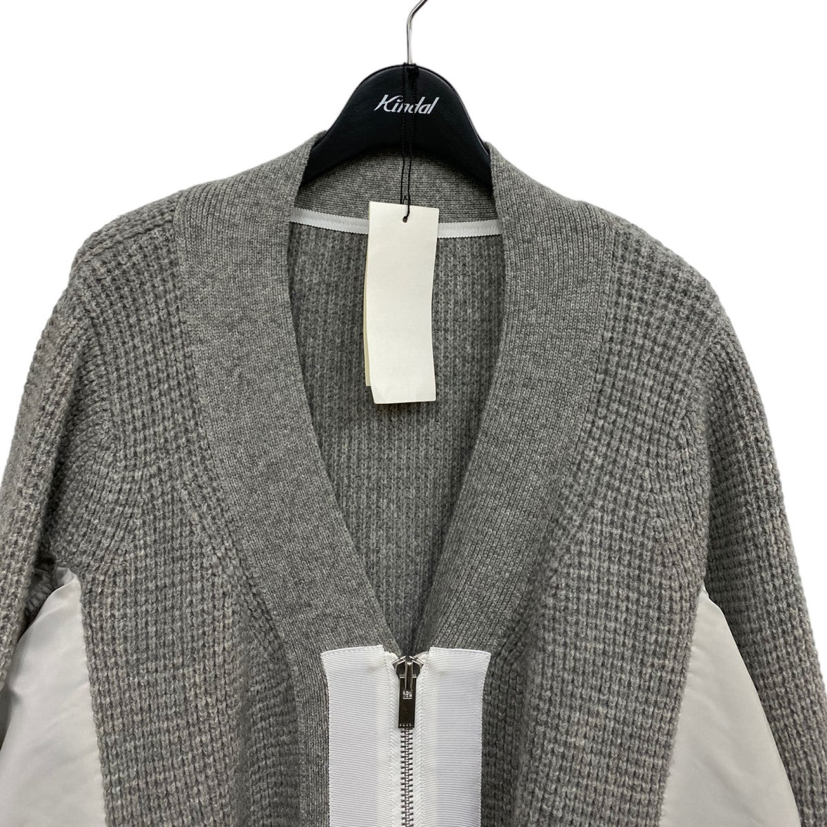 sacai(サカイ) Wool Knit x Nylon Twill Long Cardiganウールニット×ナイロンツイルロングカーディガン  MA-1ドッキング