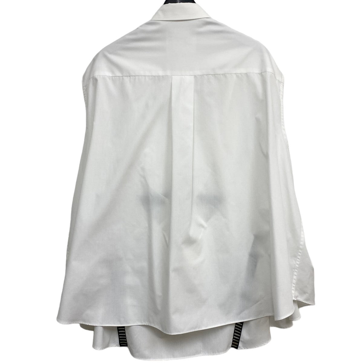 sacai 24SSCotton Poplin Shirtコットンポプリン キャミソール×比翼ノースリーブギャザー ドッキング変形Aラインシャツ 古着・中古-3枚目のアイテム画像