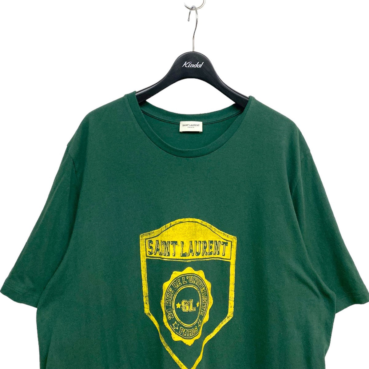 Saint Laurent Paris 686609 YSL University T-ShirtユニバーシティカレッジダメージUSED加工Tシャツ 古着・中古-3枚目のアイテム画像