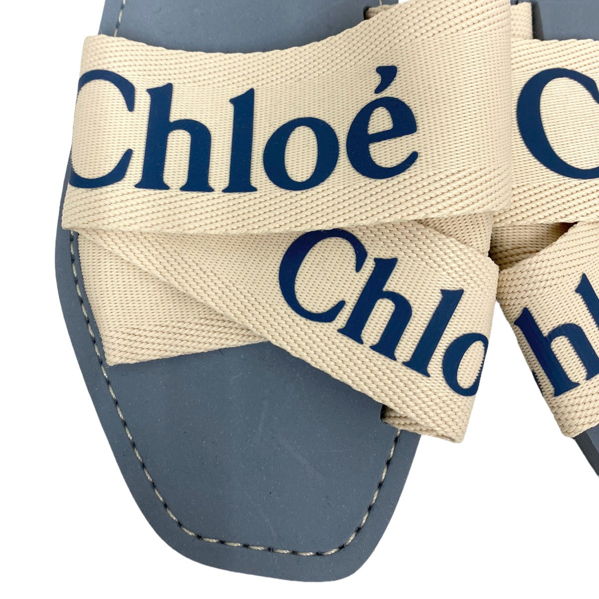 Chloe(クロエ) Woodyフラットミュールサンダル ブルー サイズ 36
