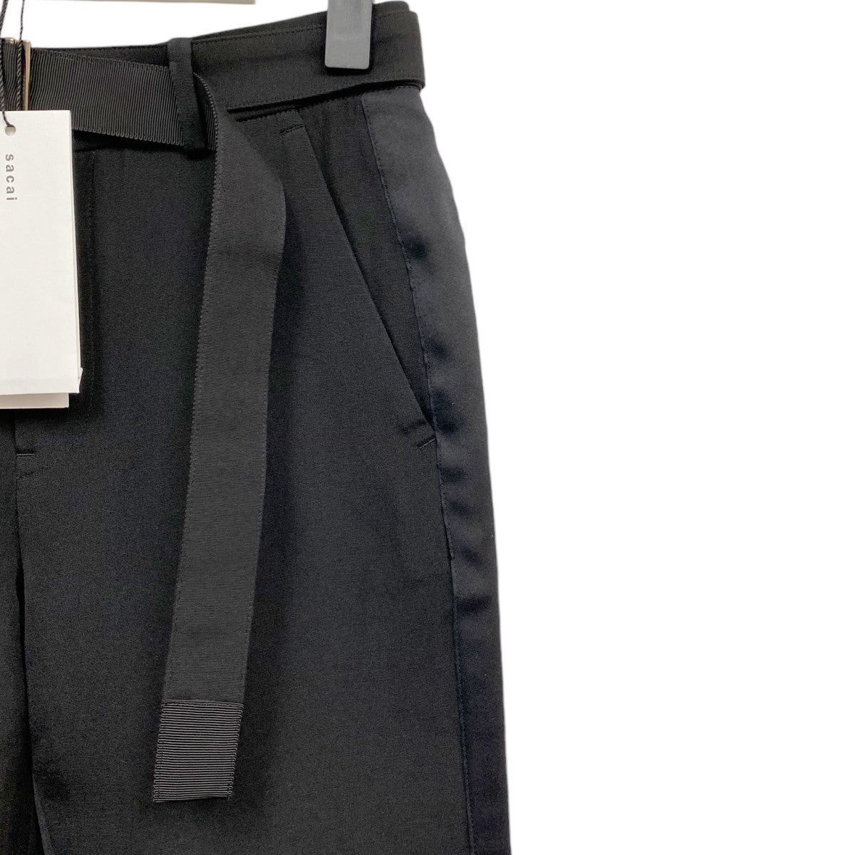 sacai 24SSDouble-Faced Silk Cotton Pantsシルクコットンサイドラインフレアパンツ 古着・中古-6枚目のアイテム画像