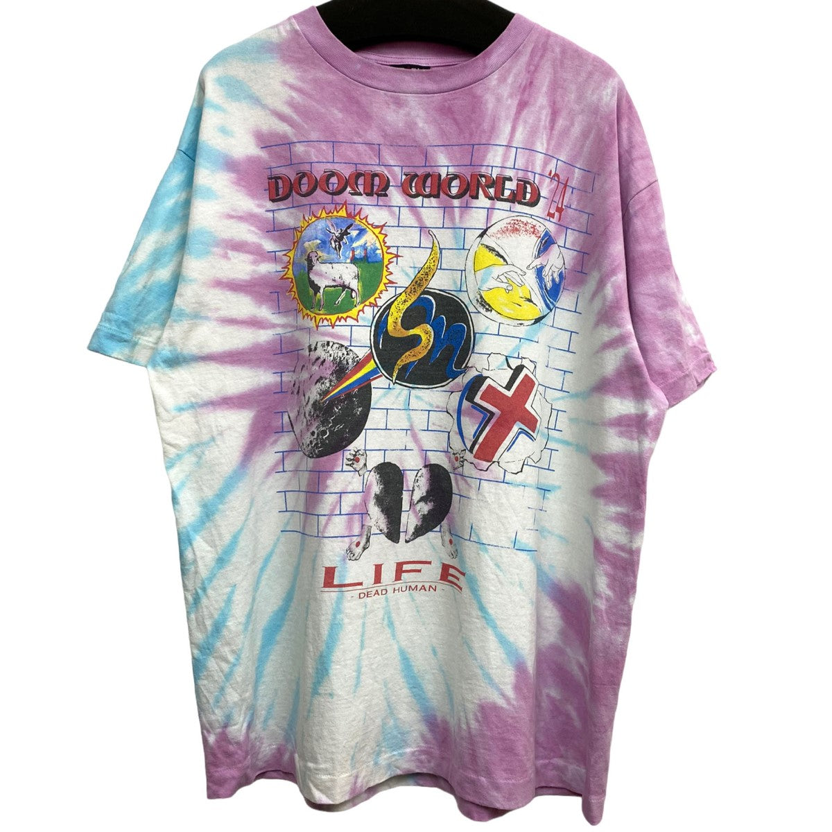 SAINT MICHAEL×LASTMAN 24SSDOOR WRLD TEEタイダイ柄コラボTシャツ 古着・中古-1枚目のアイテム画像