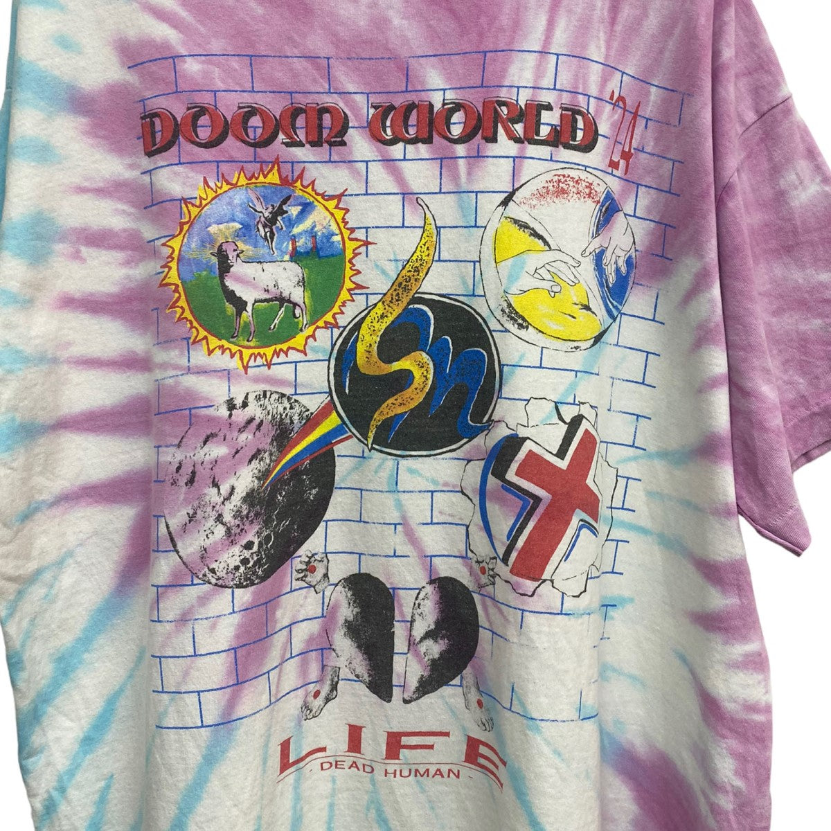 SAINT MICHAEL×LASTMAN 24SSDOOR WRLD TEEタイダイ柄コラボTシャツ 古着・中古-6枚目のアイテム画像