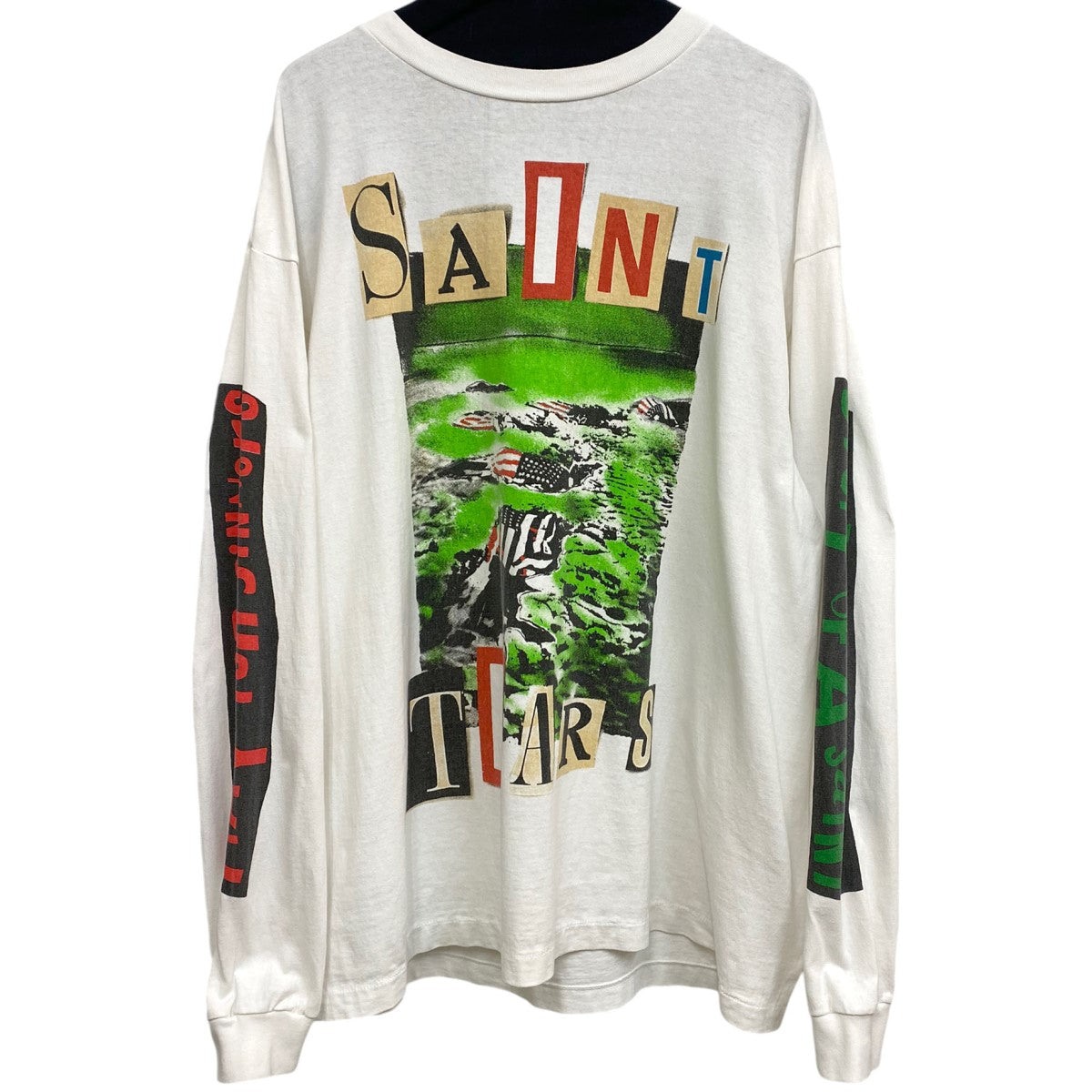 SAINT MICHAEL DENIM TEARS(セントマイケル デニムティアーズ) 21AWTT LS TEE LANDSCAPE  USED加工両面プリントロングスリーブロンT PUNKロゴ