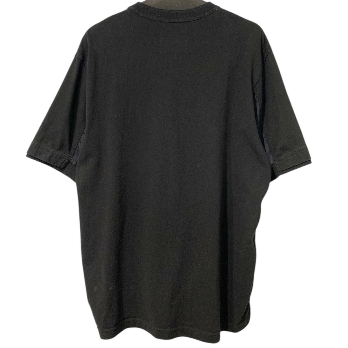 22SSCotton Twill T-Shirtロゴ刺繍切替ドッキングコットンツイルTシャツ サイドスナップボタン