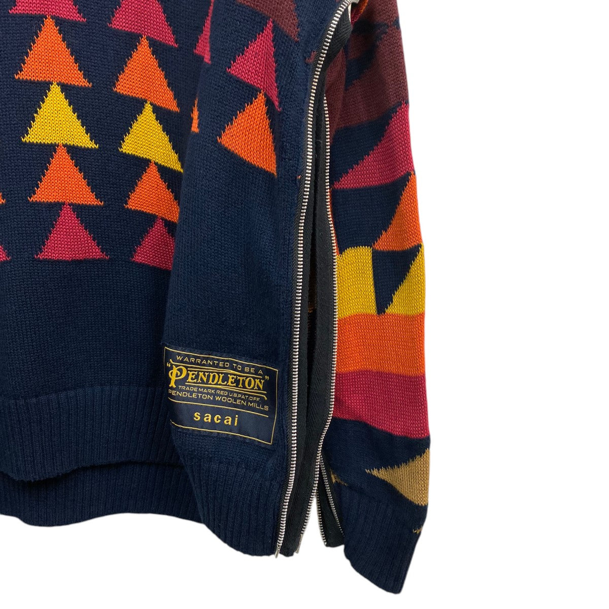 sacai PENDLETON 19AWPULLOVER SWEATER SIDE ZIPサイドジップデザインニットセーター 古着・中古-6枚目のアイテム画像