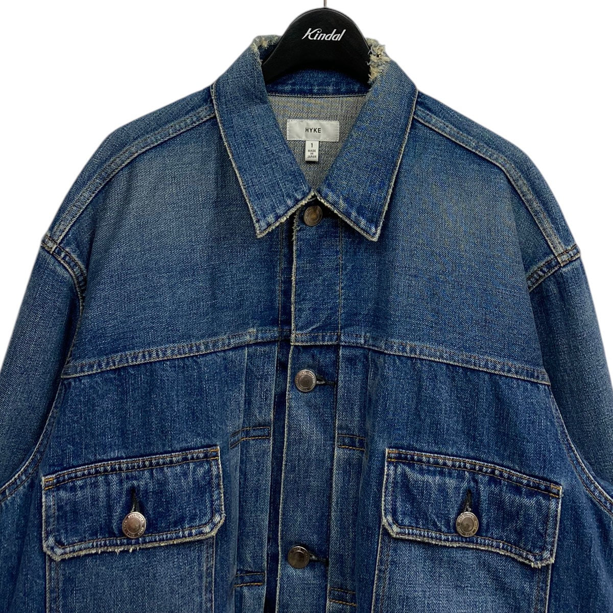 HYKE(ハイク) Denim Jacket TYPE2 BIG FIT USEDダメージ加工2nd オーバーサイズデニムジャケット