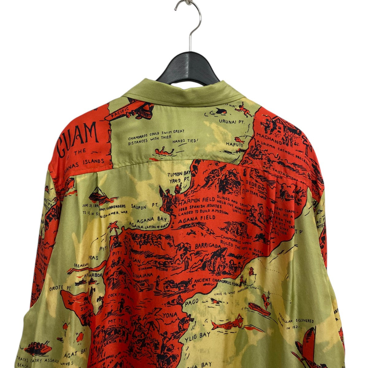 BODE(ボーディ) 23AWGUAM LS SHIRT総柄SILKシルクアロハシャツ