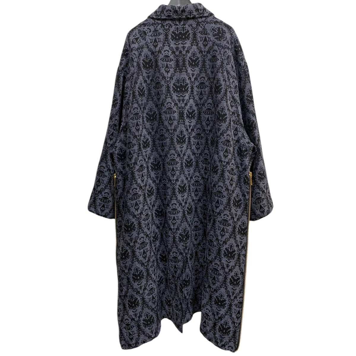UNDERCOVER VALENTINO 19AWJQBIGステンカラーCT 総柄ジャガードサイドZIPオーバーサイズコート 古着・中古-3枚目のアイテム画像