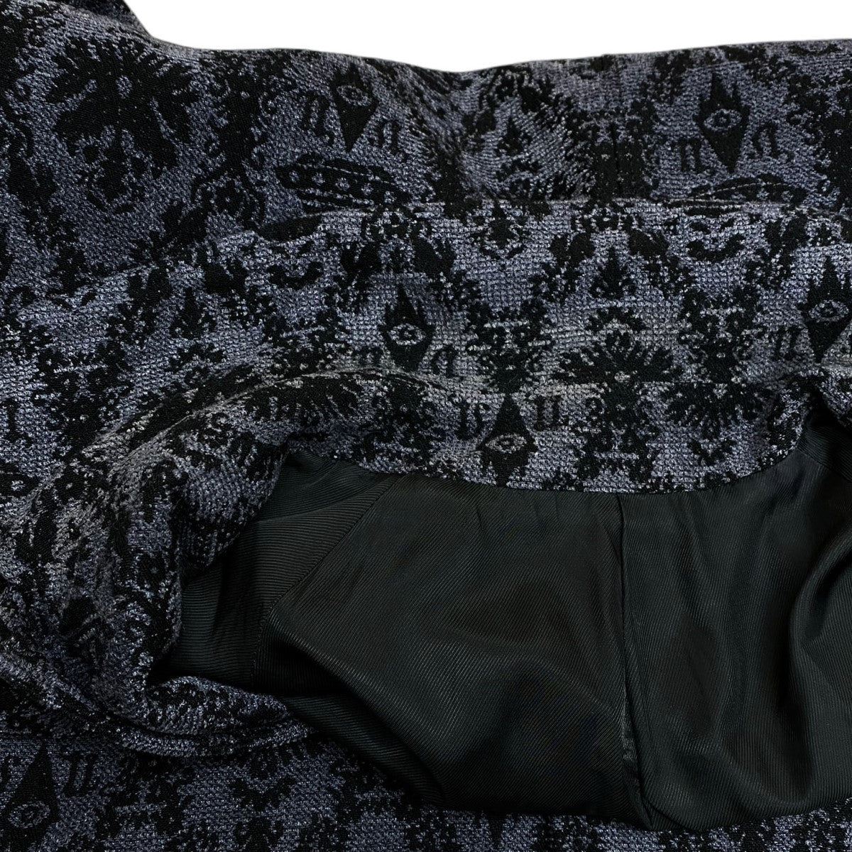 UNDERCOVER VALENTINO 19AWJQBIGステンカラーCT 総柄ジャガードサイドZIPオーバーサイズコート 古着・中古-7枚目のアイテム画像