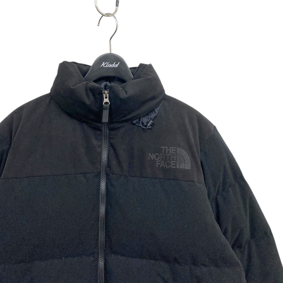 THE NORTH FACE 23AWND92231R Corduroy Nuptse Jacketオールブラックコーデュロイヌプシダウンジャケット 古着・中古-3枚目のアイテム画像