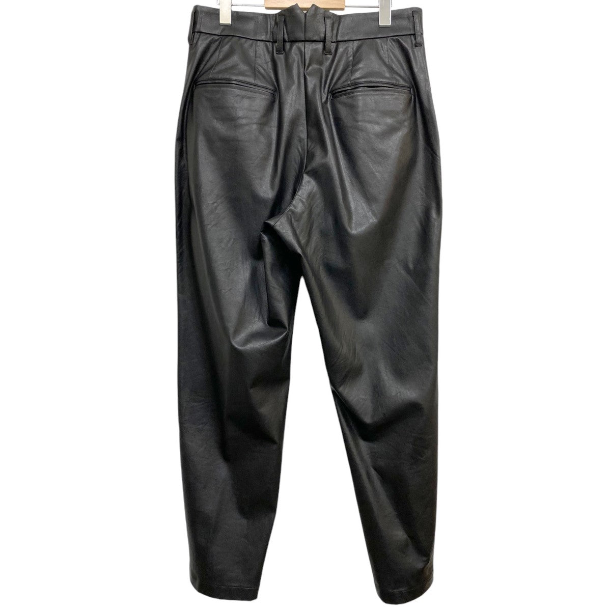 Ex Wide Tapered Trousers Leatherフェイクレザーワイドタックテーパードパンツ