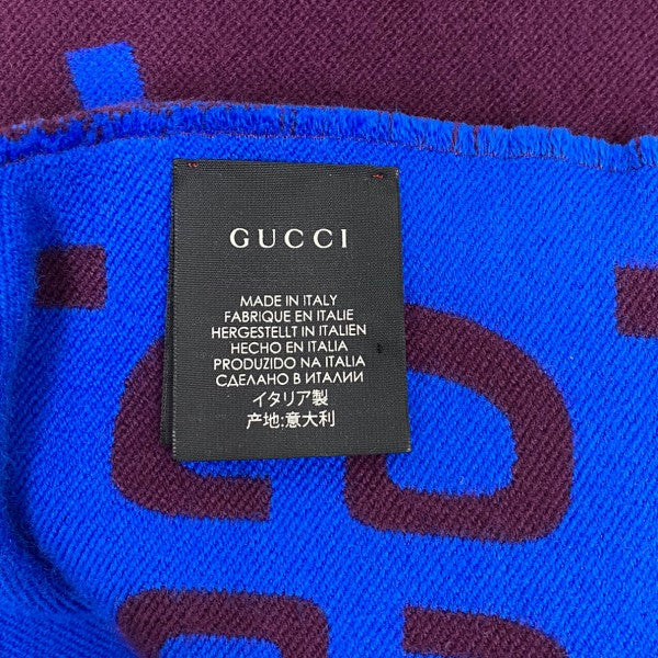 GUCCI GGジャガードウールシルクスカーフマフラー大判 古着・中古-5枚目のアイテム画像