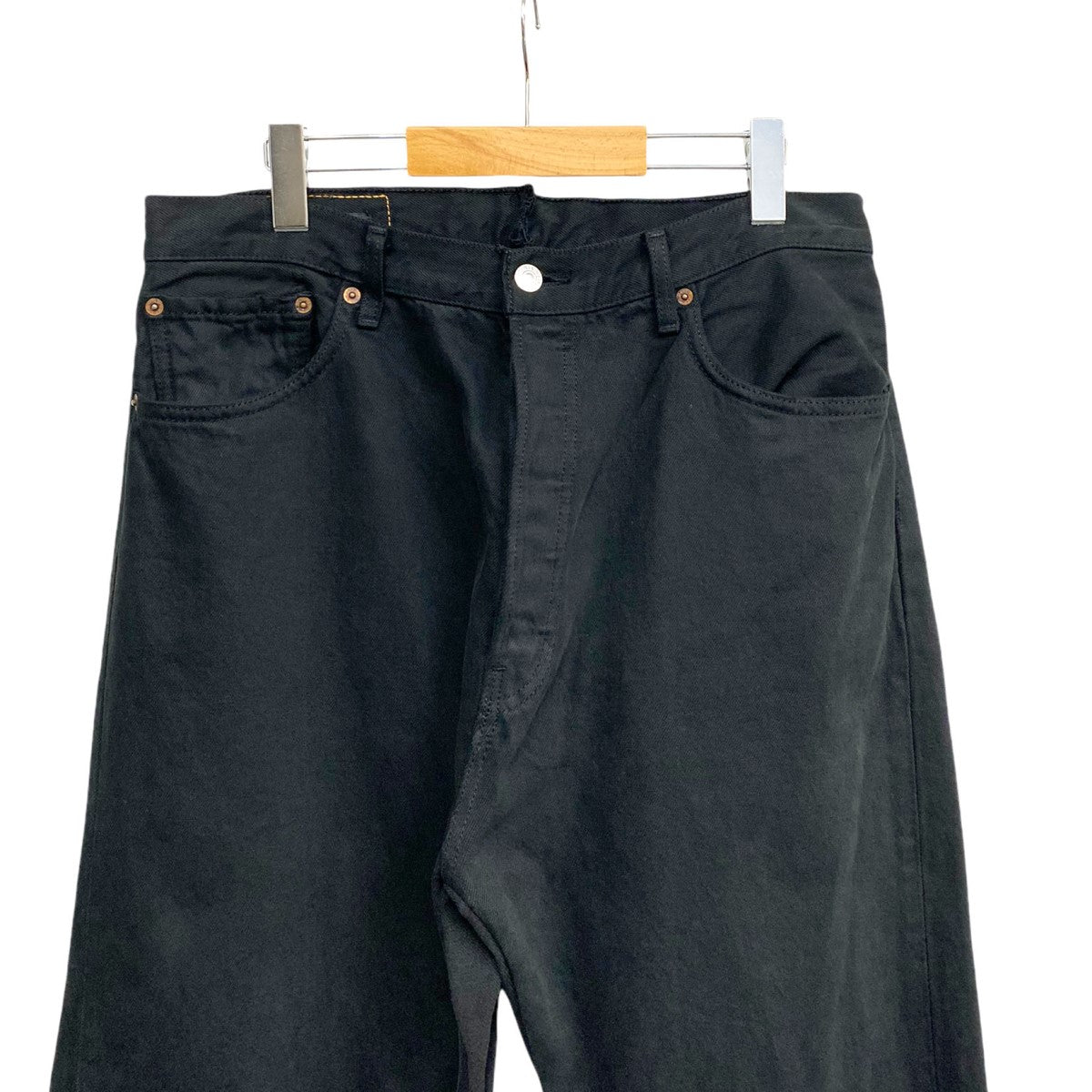 Karmann MEXICO 501 Customize Wide Denim Pants Black Edgeリメイク再構築ワイドデニムパンツ