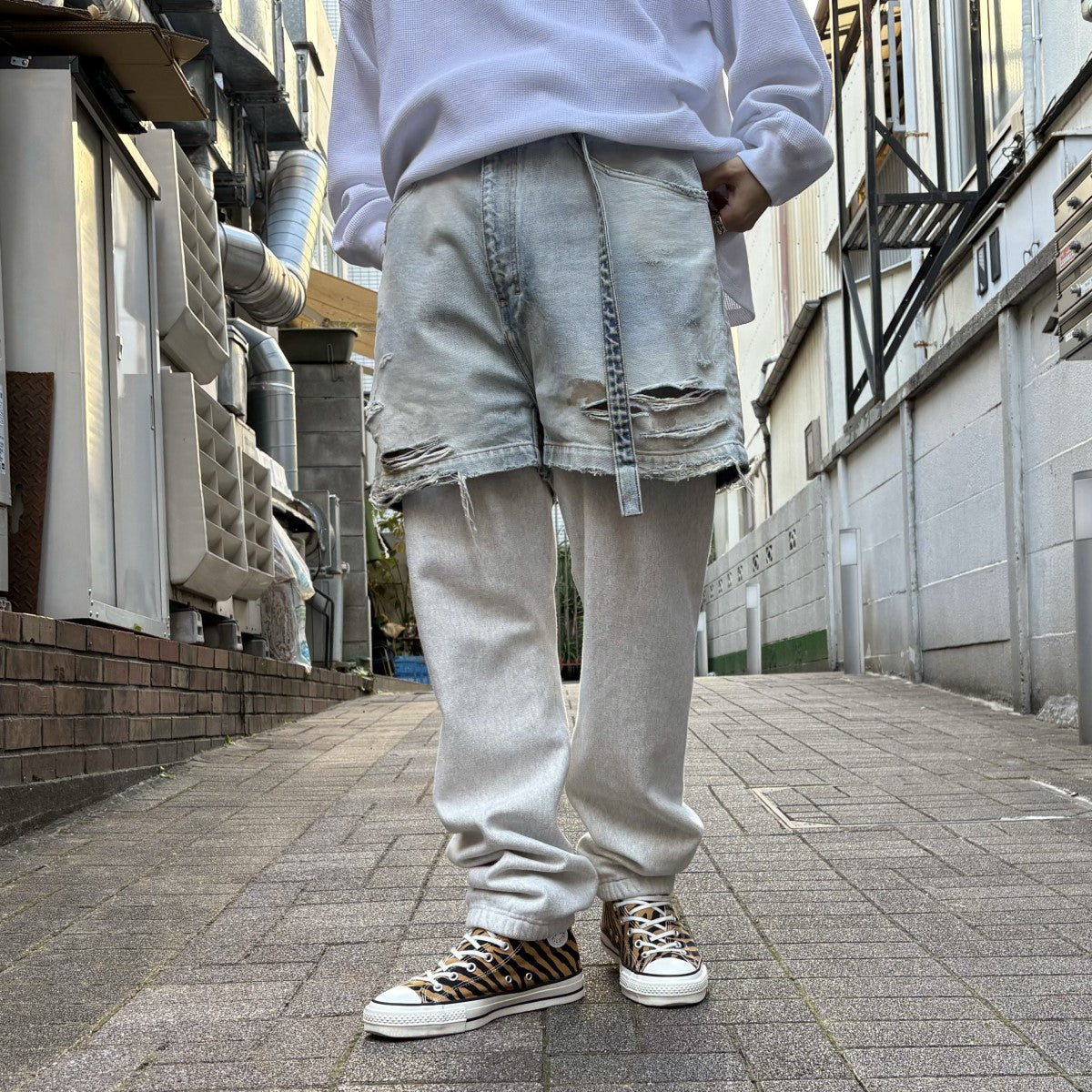 ANCELLM 23SS CRASH DENIM SHORTS クラッシュデニム ANCELLM(アンセルム) CRASH DENIM SHORTS USEDダメージ