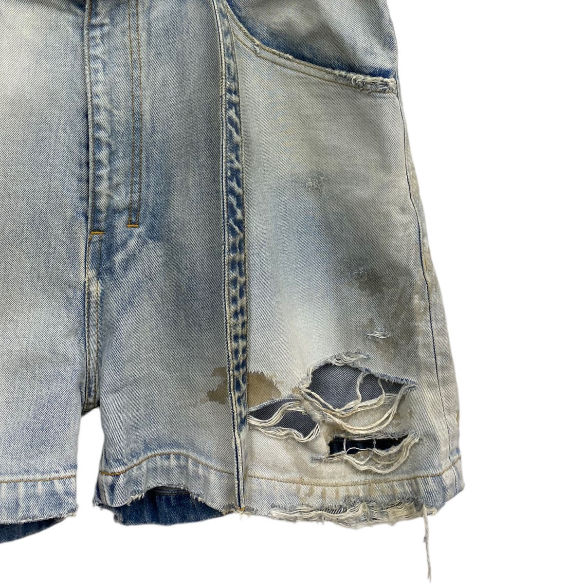 ANCELLM 23SS CRASH DENIM SHORTS クラッシュデニム 定価33000円 ANCELLM 23SS CRASH DENIM SHORTS クラッシュ