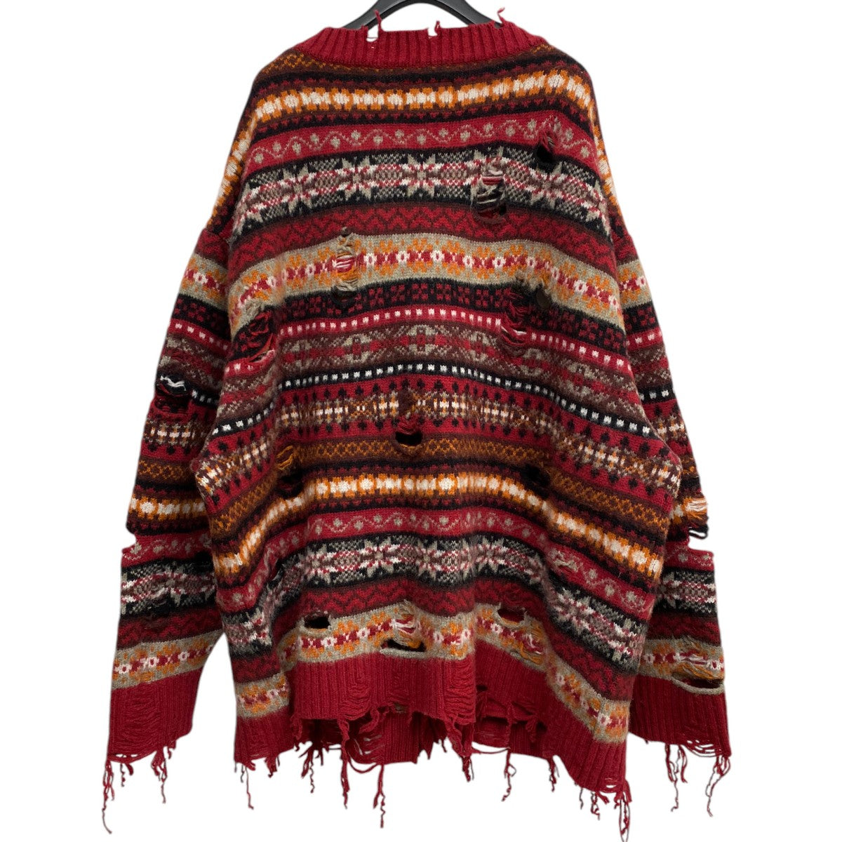 doublet 24AWOversized Fair-isle Cardiganオーバーサイズニットカットオフカーディガン 古着・中古-3枚目のアイテム画像