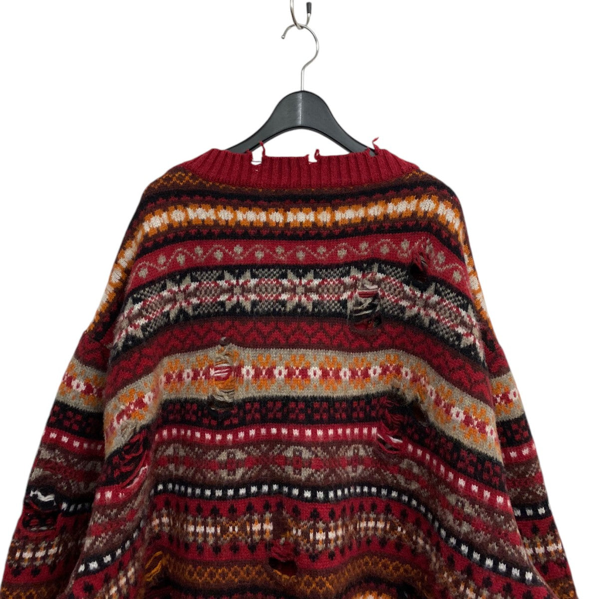 doublet 24AWOversized Fair-isle Cardiganオーバーサイズニットカットオフカーディガン 古着・中古-6枚目のアイテム画像