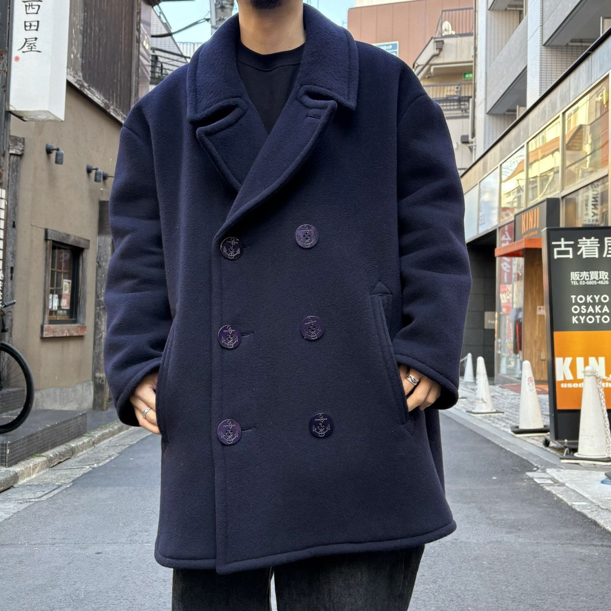 doublet 18AWBonding Oversized Pea CoatオーバーサイズPコート 古着・中古-2枚目のアイテム画像
