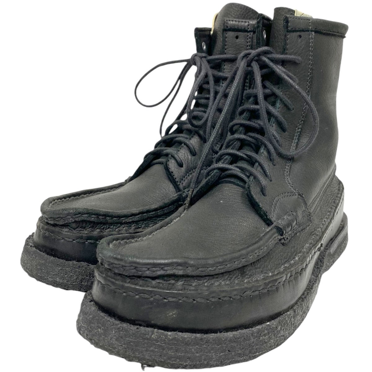 VISVIM 23AW0123202002004 CHEEKAG-FOLKディアレザーベジタブルタンニングホースレザー混合レザーレースアップブーツシューズ靴 古着・中古-1枚目のアイテム画像