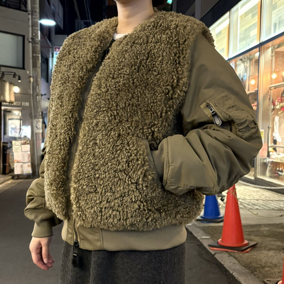 HYKE(ハイク) 23AWFAUX SHEARLING TYPE MA-1ファードッキングオーバー