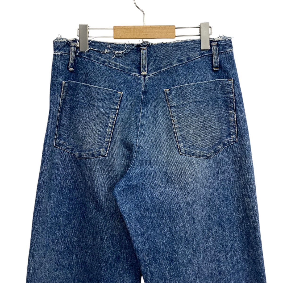 UNFINISHED JEAN TROUSERS USED加工カットオフワイドデニムパンツ