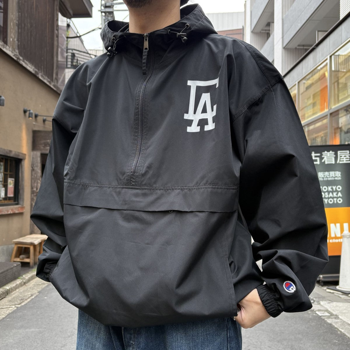 CALIFOLKS(カリフォークス) Champion Body CALIFORNIA PRINT ANORAK PARKAボディチャンピオンナイロンアノラックパーカ  ブラック サイズ XL｜【公式】カインドオルオンライン ブランド古着・中古通販【kindal】