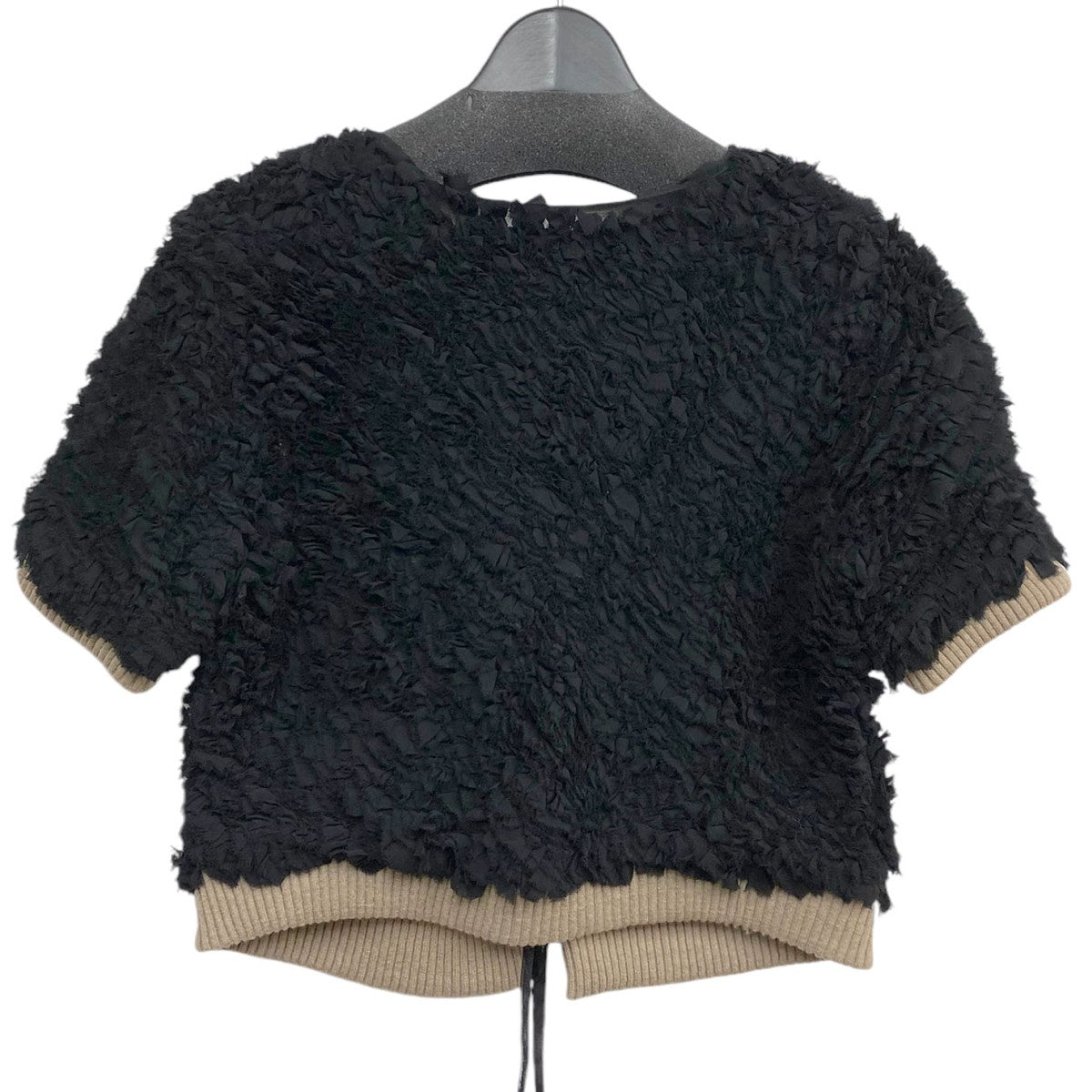 23AWRuffle Chiffon Short Sleeve Topデザイントップス半袖カーディガン