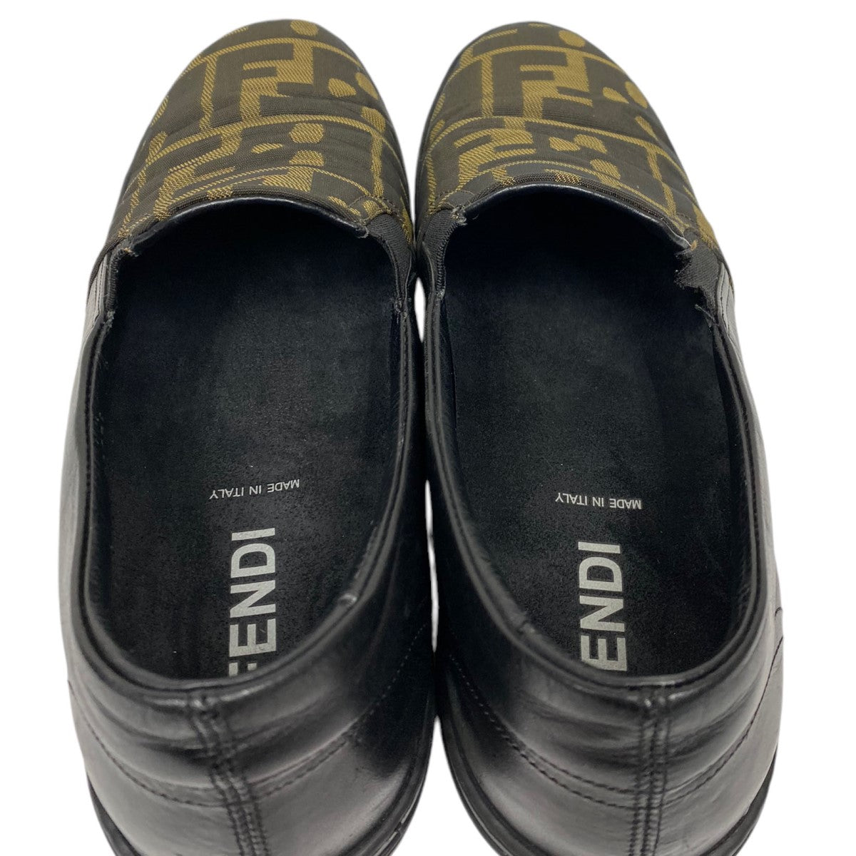 FENDI(フェンディ) Sneaker Zucca Slip-on ズッカ柄レザースニーカー靴 