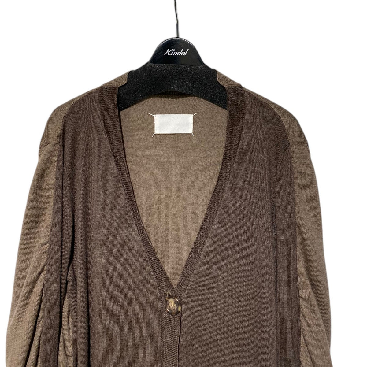 メゾンマルタンマルジェラ Maison Martin Margiela 04AW ここのえ／白タグ 切替オーバーサイズカーディガン ベージュ×ブラウン Maison Martin Margiela(メゾンマルタンマルジェラ) 04AWここの
