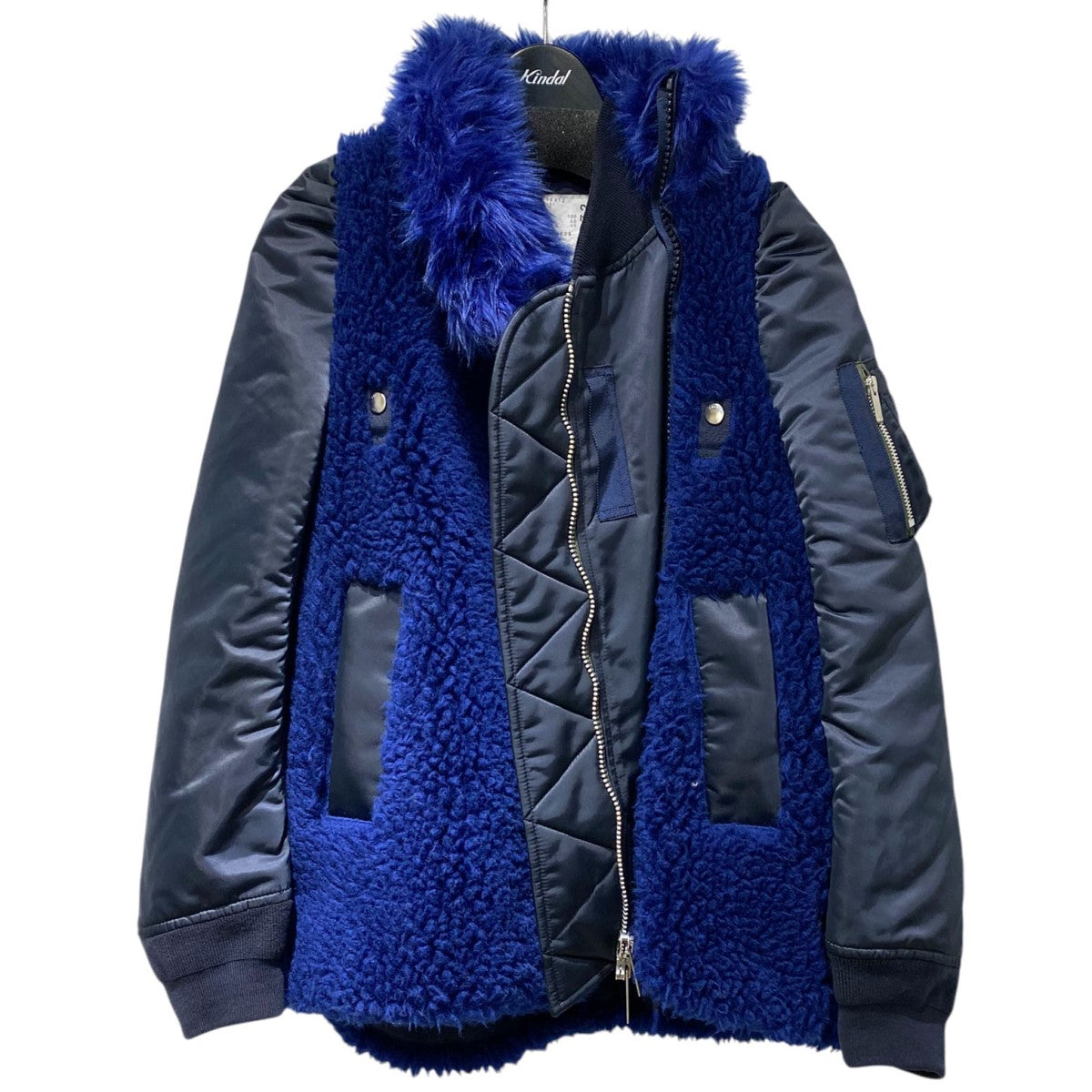 sacai Faux Shearling x Nylon Twill BlousonファーMA-1 BOMBERボンバードッキングジャケット 古着・中古-1枚目のアイテム画像