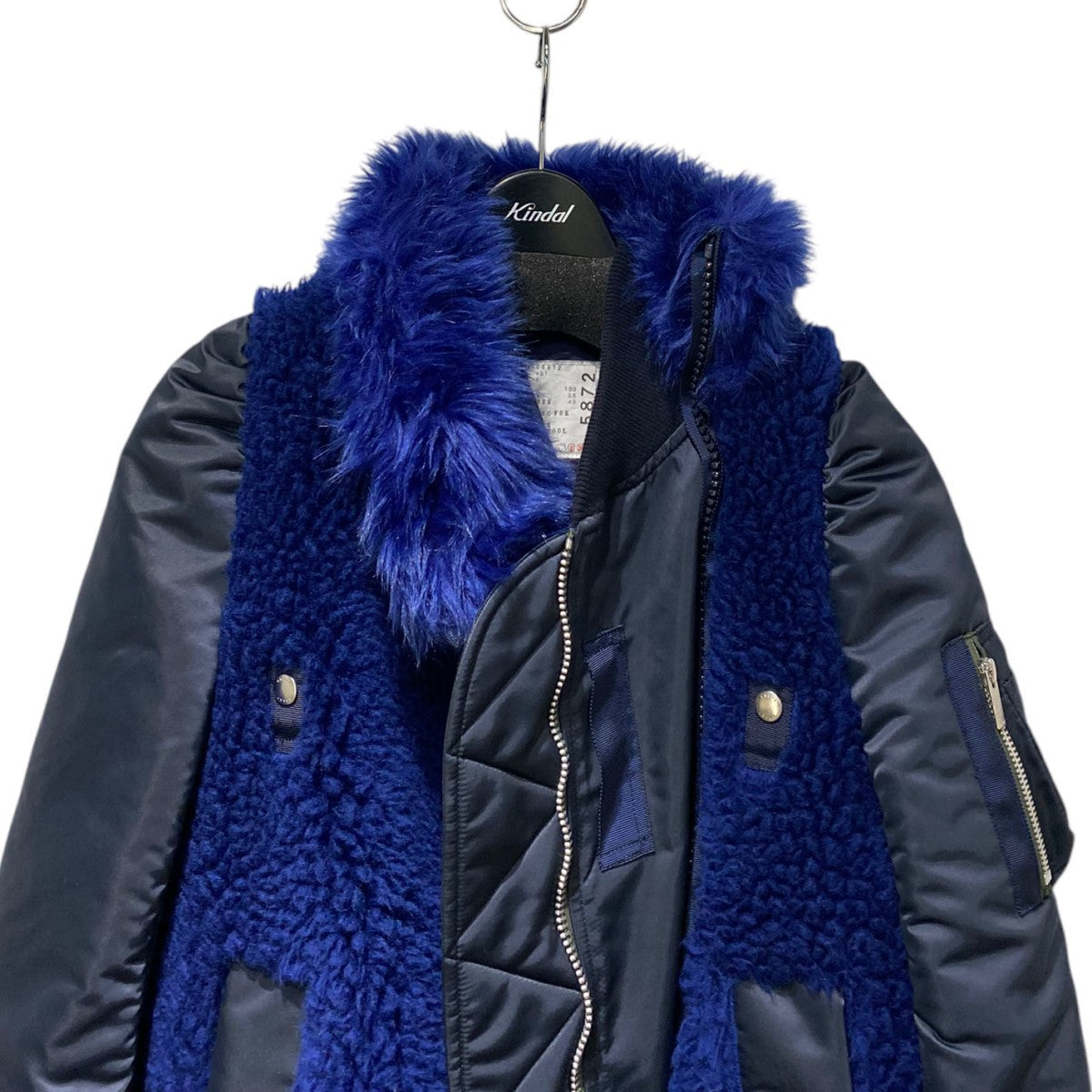 sacai Faux Shearling x Nylon Twill BlousonファーMA-1 BOMBERボンバードッキングジャケット 古着・中古-3枚目のアイテム画像