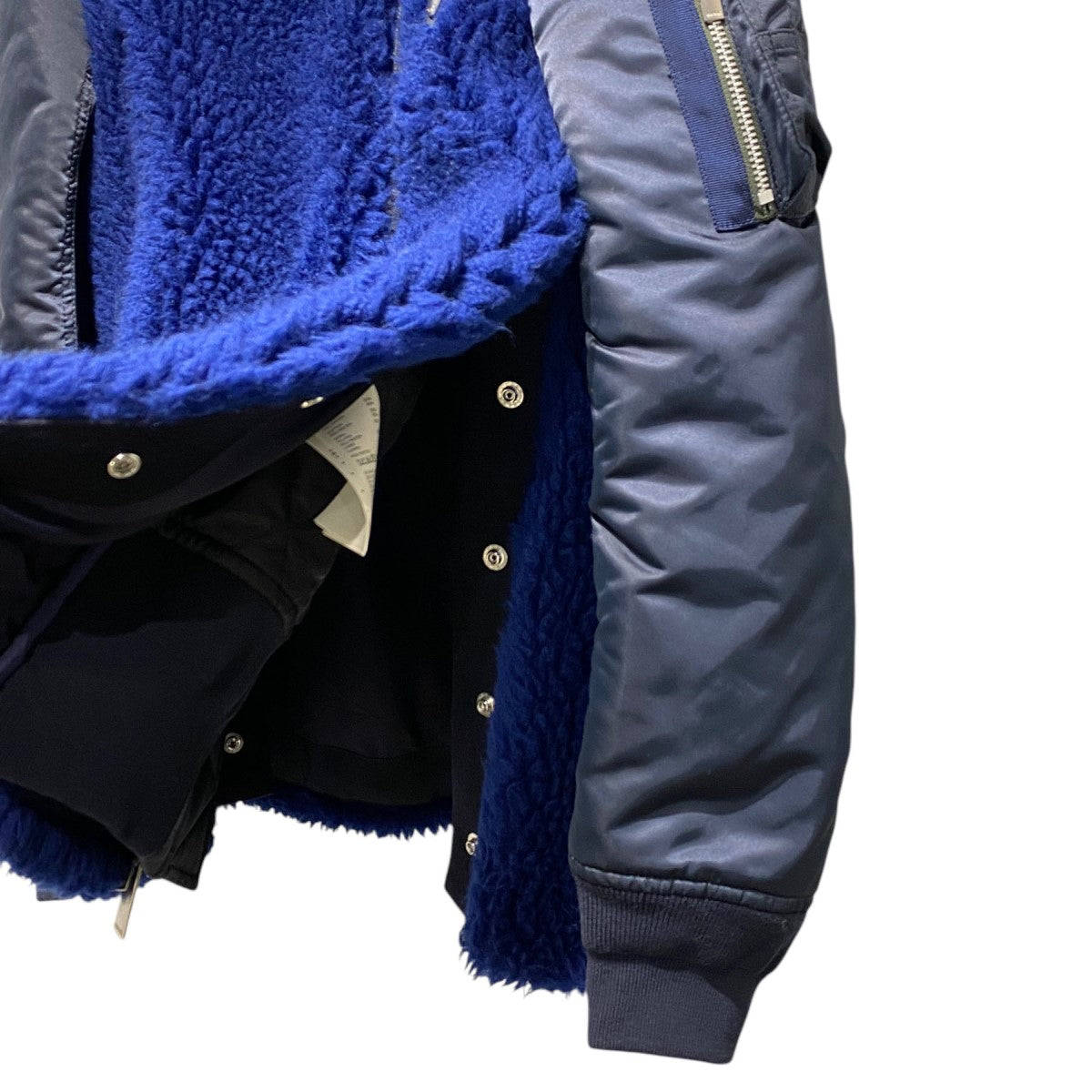 sacai Faux Shearling x Nylon Twill BlousonファーMA-1 BOMBERボンバードッキングジャケット 古着・中古-6枚目のアイテム画像