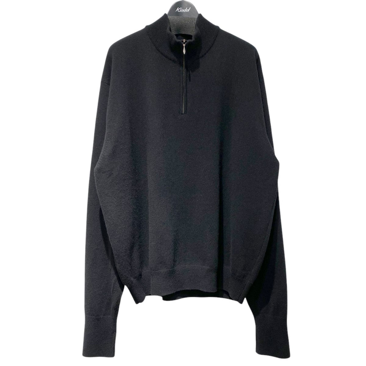 ブラック/ホワイト2色同梱　ニット Antwort(アントワート) 24AWEXTRA FINE WOOL HALF ZIP KNIT